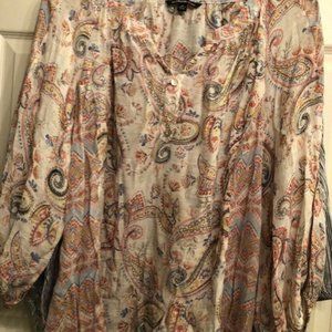 Zac and Rachel 2X Women's Paisley Blouse NWOT
